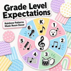 Grade Level Expectations: Rainbow Patterns Music Room Decor
