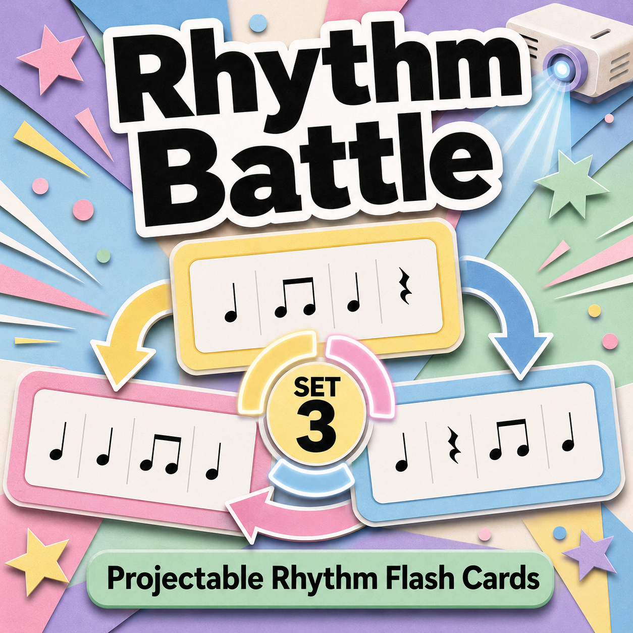 Rhythm Battle Set 3: projectable rhythm flash cards