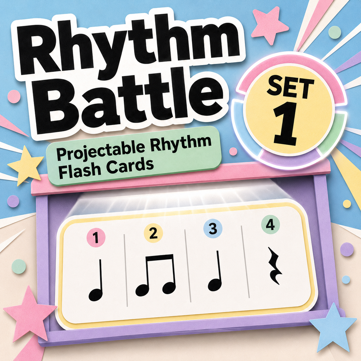 Rhythm Battle Set 1: projectable rhythm flash cards