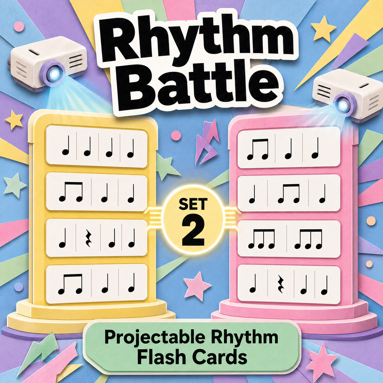 Rhythm Battle Set 2: projectable rhythm flash cards