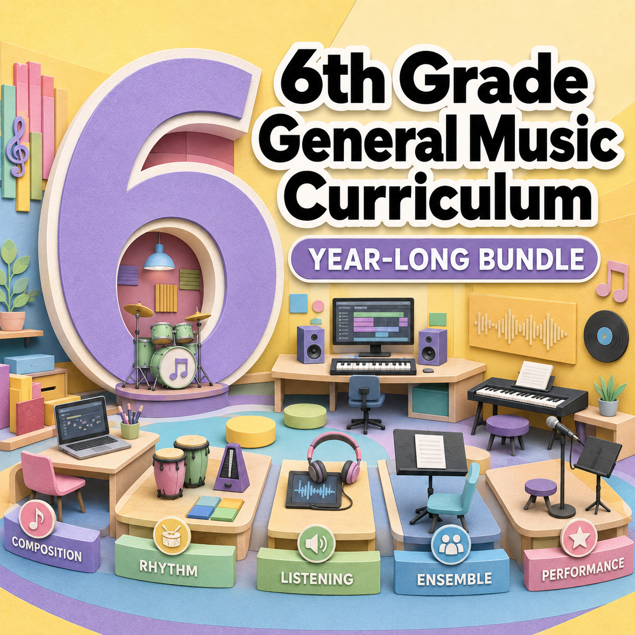 6th Grade General Music Curriculum: Year-Long Bundle