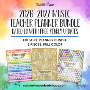 2026-2027 Music Teacher Planner Bundle - DATED 10 with FREE Yearly Updates