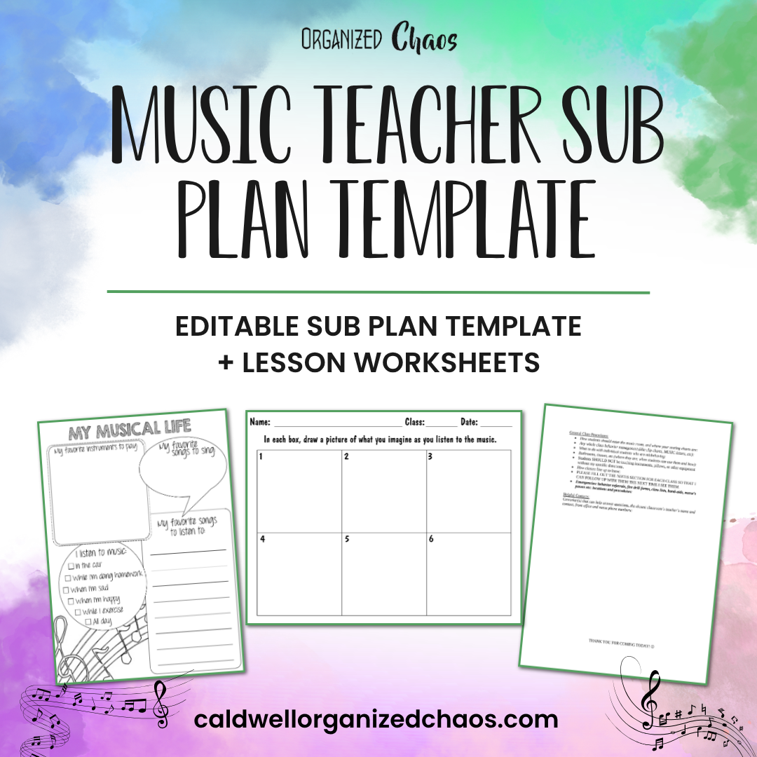 Music Teacher Sub Plan Template