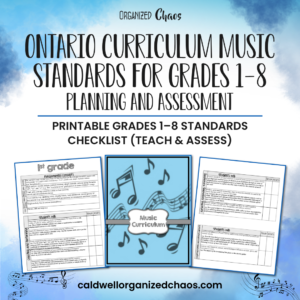 Ontario Curriculum Music Standards for Grades 1-8: Planning and Assessment