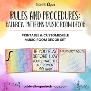Rules and Procedures: Rainbow Patterns Music Room Decor