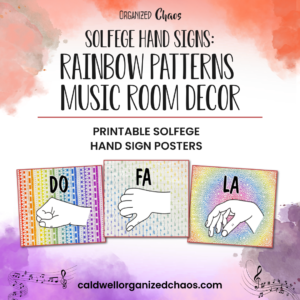 Solfege Hand Signs: Rainbow Patterns Music Room Decor